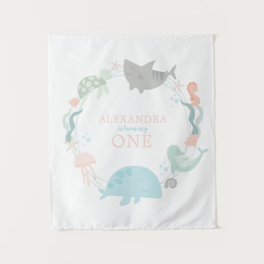 Tenture Premier anniversaire sous la mer  (Devant)