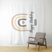 Tenture Premier joyeux anniversaire Nom moderne Rainbow Ba (En situation)