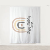 Tenture Premier joyeux anniversaire Nom moderne Rainbow Ba (Devant)