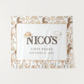 Tenture Premier Rodéo Anniversaire Cow-boy du Sud Neutre (Devant (Horizontal))