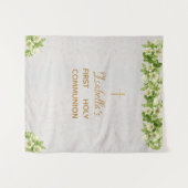 Tenture Première communion Arrière-plan Marbre Gold Croix  (Devant (Horizontal))