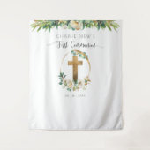 Tenture Première communion, décor champêtre élégant pour s (Devant)