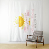 Tenture Première communion personnalisée pour filles (En situation)