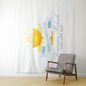 Tenture Première communion personnalisée pour garçons (En situation)