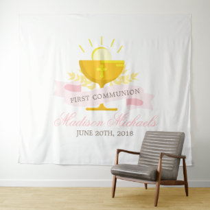 Tenture Première communion solennelle personnalisée pour f