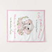 Tenture Première fille d'anniversaire Eléphant Affiche de  (Devant (Horizontal))