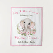 Tenture Première fille d'anniversaire Eléphant Affiche de  (Devant)