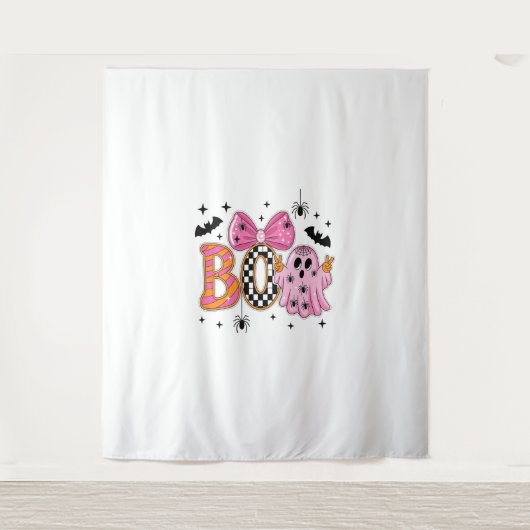 Tenture Preppy Éffrayant Halloween Boo (Devant)