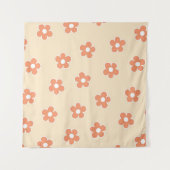 Tenture Preppy Peach White Hippie Flower Motif (Devant)