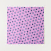 Tenture Preppy Purple Bleu Botanique Petit Motif Fleur (Devant)