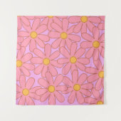 Tenture Preppy rose violet Floral simple Motif de fleurs (Devant (Horizontal))