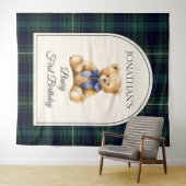 Tenture Preppy Teddy Bear Birthday Photo Backdrop (En situation (horizontale))