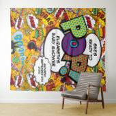 Tenture Prêt à pop Baby shower amusant Fond photo (En situation (horizontale))