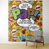 Tenture Prêt à pop Baby shower amusant Fond photo (En situation)
