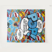 Tenture Prêt à pop Baby shower bleu fond photo (Devant (Horizontal))