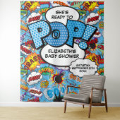 Tenture Prêt à pop Baby shower bleu fond photo (En situation)