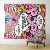 Tenture Prêt à taper Baby shower rose fond photo (En situation (horizontale))