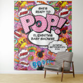 Tenture Prêt à taper Baby shower rose fond photo (En situation)