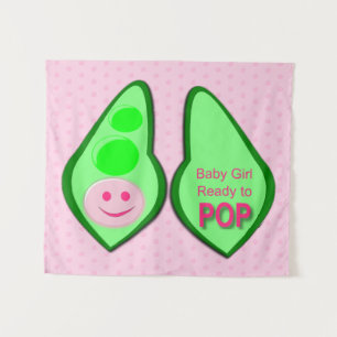 Tenture Prête à éclore Bébé Fille Rose Pois