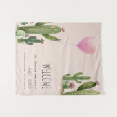 Tenture Prête à éclore Fille Cactus ballon vert Baby Showe (Devant (Horizontal))