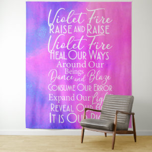 Tenture Prière inspirante rose lavande