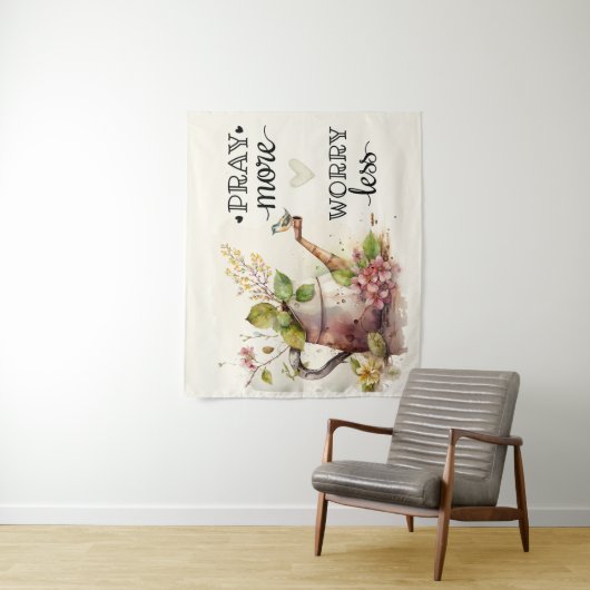 Tenture Priez Plus Inquiète Moins Inspirationnelle Citatio (En situation)