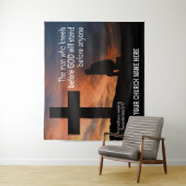 Tenture PRIEZ SANS CESSE Art de mur d'église chrétienne (En situation)