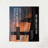 Tenture PRIEZ SANS CESSE Art de mur d'église chrétienne (Devant)