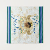 Tenture Prince africain royal Fond élégant monogramme (Devant (Horizontal))