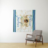 Tenture Prince africain royal Fond élégant monogramme (En situation (horizontale))