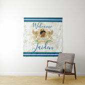 Tenture Prince africain royal Fond élégant monogramme (En situation)