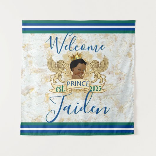 Tenture Prince africain royal Fond élégant monogramme (Devant)