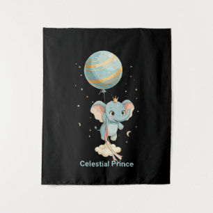 Tenture Prince Céleste Éléphant Ballon Étoiles Mignon Infi