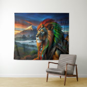 Tenture Prince Lion Rastafari (En situation (horizontale))