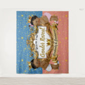 Tenture Prince/Princesse africain Rose/Bleu/Paillettes dor (Devant)