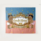 Tenture Prince/Princesse Africain Rose/Bleu/Pailleur Doré  (Devant (Horizontal))