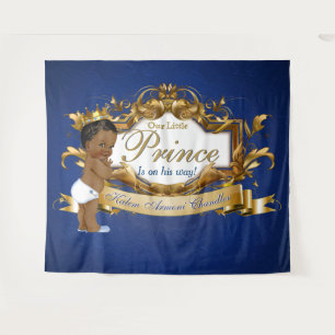 Tenture Prince Royal Africain Bleu Fond Doré Fantaisie