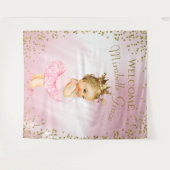 Tenture Princesse Ballerina Baby shower Fond d'écran Blond (Devant (Horizontal))
