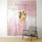 Tenture Princesse Ballerina Baby shower Fond d'écran Blond (En situation)