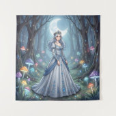Tenture Princesse bleu argent dans la forêt (Devant)