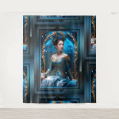 Tenture Princesse Du Rose Bleu Art IA par Xzendor7 (Devant)