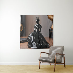 Tenture princesse en verre cristal avec robe noire