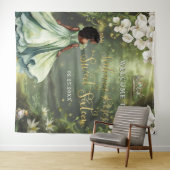 Tenture Princesse noire et grenouille robe verte sage Douc (En situation (horizontale))