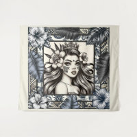 Princesse polynésienne Bleu Floral Tribal