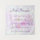 Tenture Principes de Reiki Design en fleurs roses (Devant)