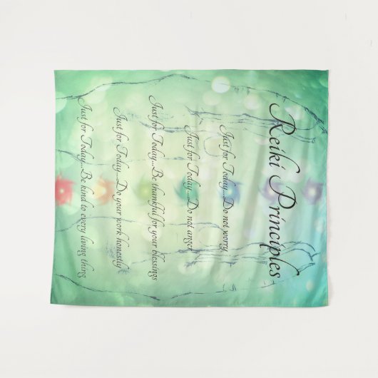 Tenture Principes de Reiki guérissant la conception de (Devant (Horizontal))