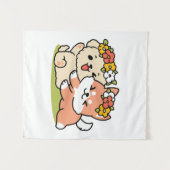 Tenture Printemps dans la laideur - Illustration de chien  (Devant (Horizontal))