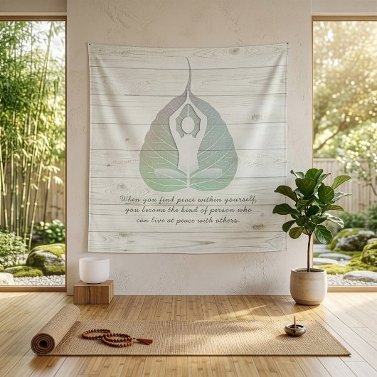 Tenture Professeur de yoga Méditation Pose Feuille de Bodh