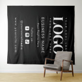 Tenture Professionnel Noir Ajouter un logo Médias sociaux (En situation (horizontale))