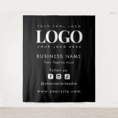 Tenture Professionnel Noir Ajouter un logo Médias sociaux (Devant)